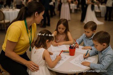 Le rĂŽle des animateurs spĂ©cialisĂ©s pour encadrer les enfants lors dâun mariage